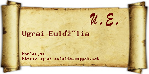 Ugrai Eulália névjegykártya